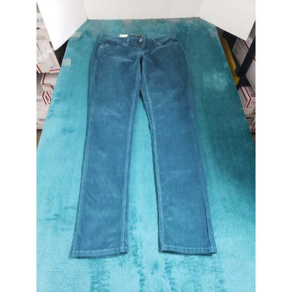 Levis 524 Jeans Size 27 Womens Green Corduroy Pants Stretch Low Rise Skinny NWT - Picture 1 of 14